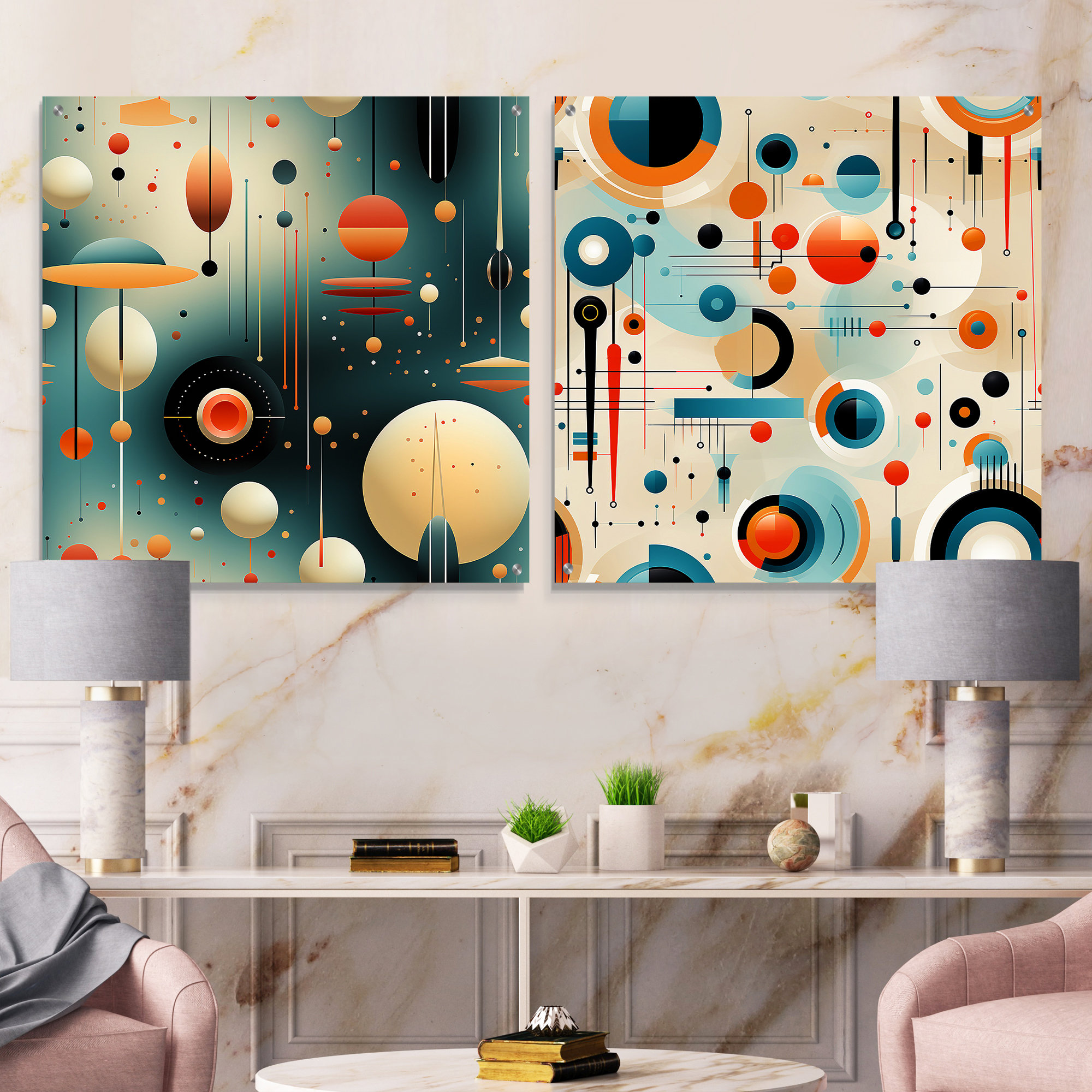 Design Art Retro Futurism Vibe - Abstract Midcentury Acrylic Wall